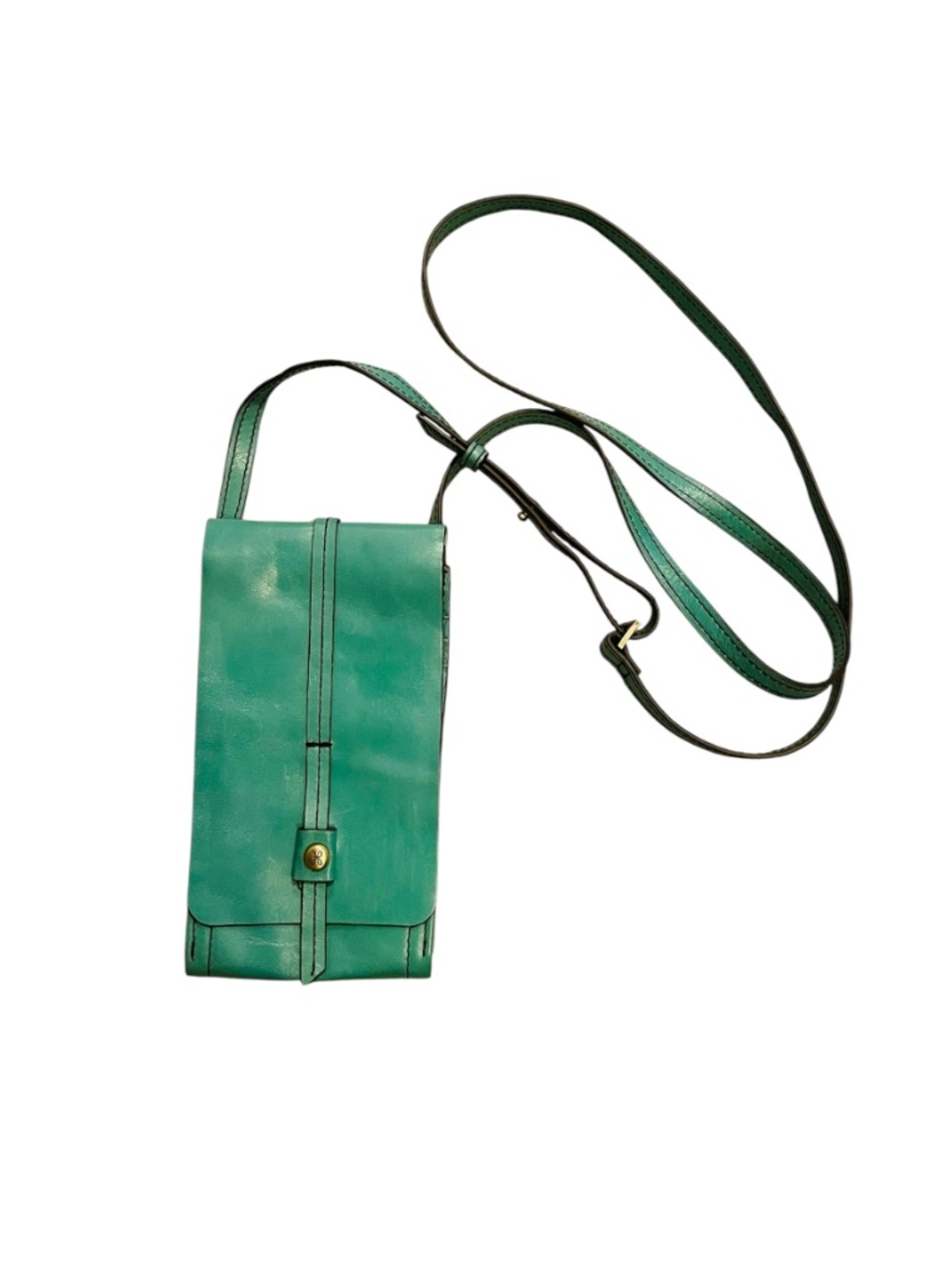 HOBO Teal Green Leather Crossbody car holder